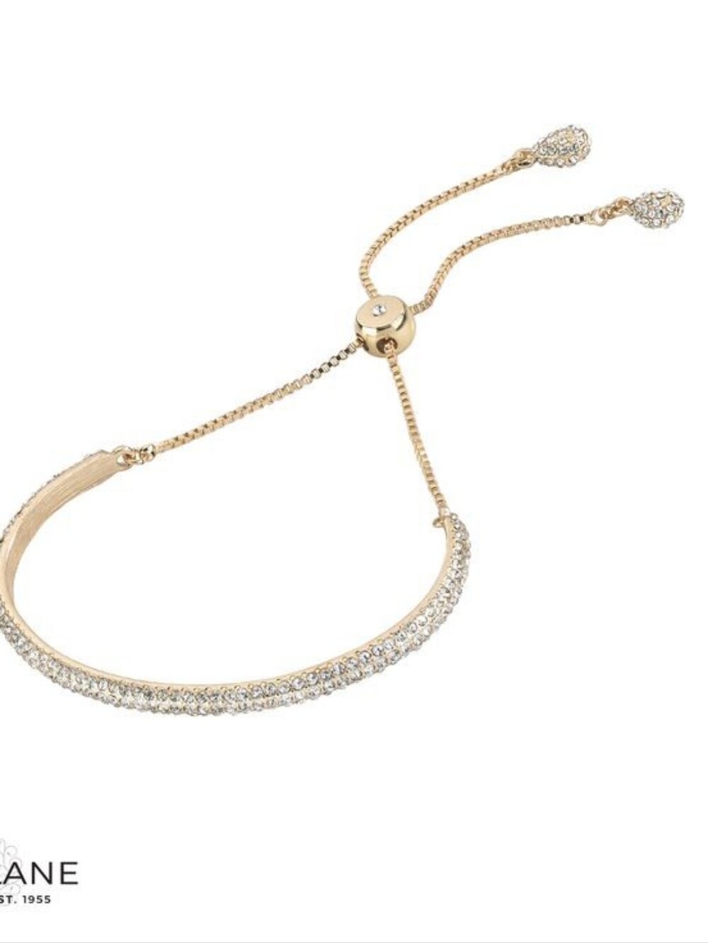 Park Lane Gold Tone Crystal Pave Slider Bracelet NWOT